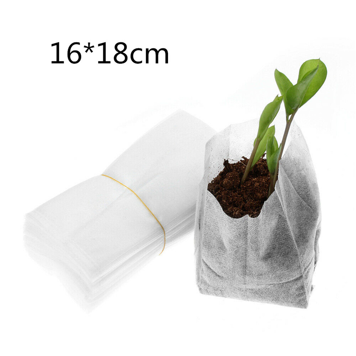 100pcs Biodegradable NonWoven Nursery Bags Plant Grow Bag Pouch Pots