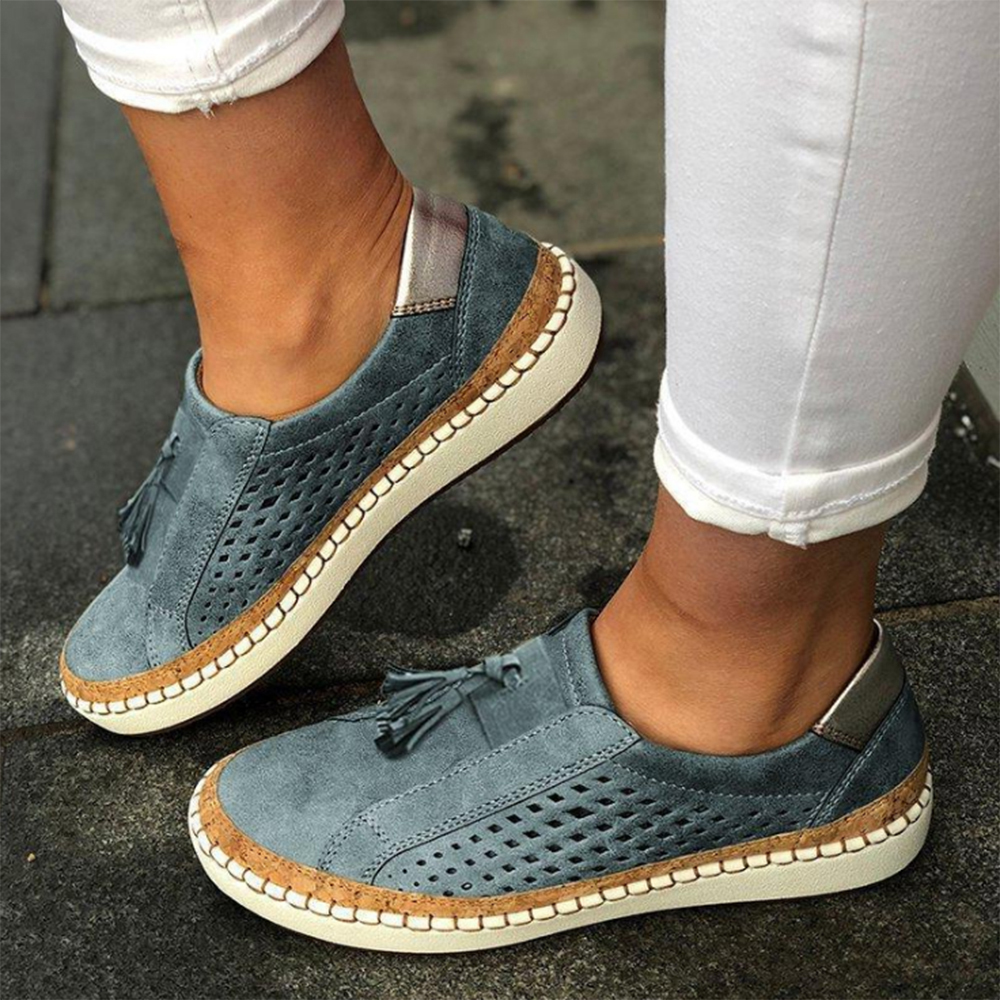 Casual Women's Sneakers Shoes Slip On Openwork Tassel Loafers Pumps ...
