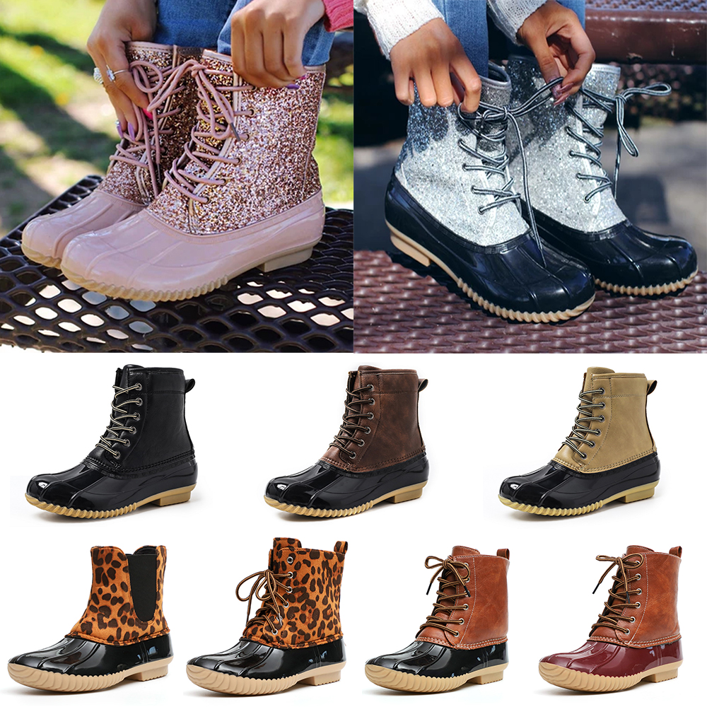 glitter duck boots womens