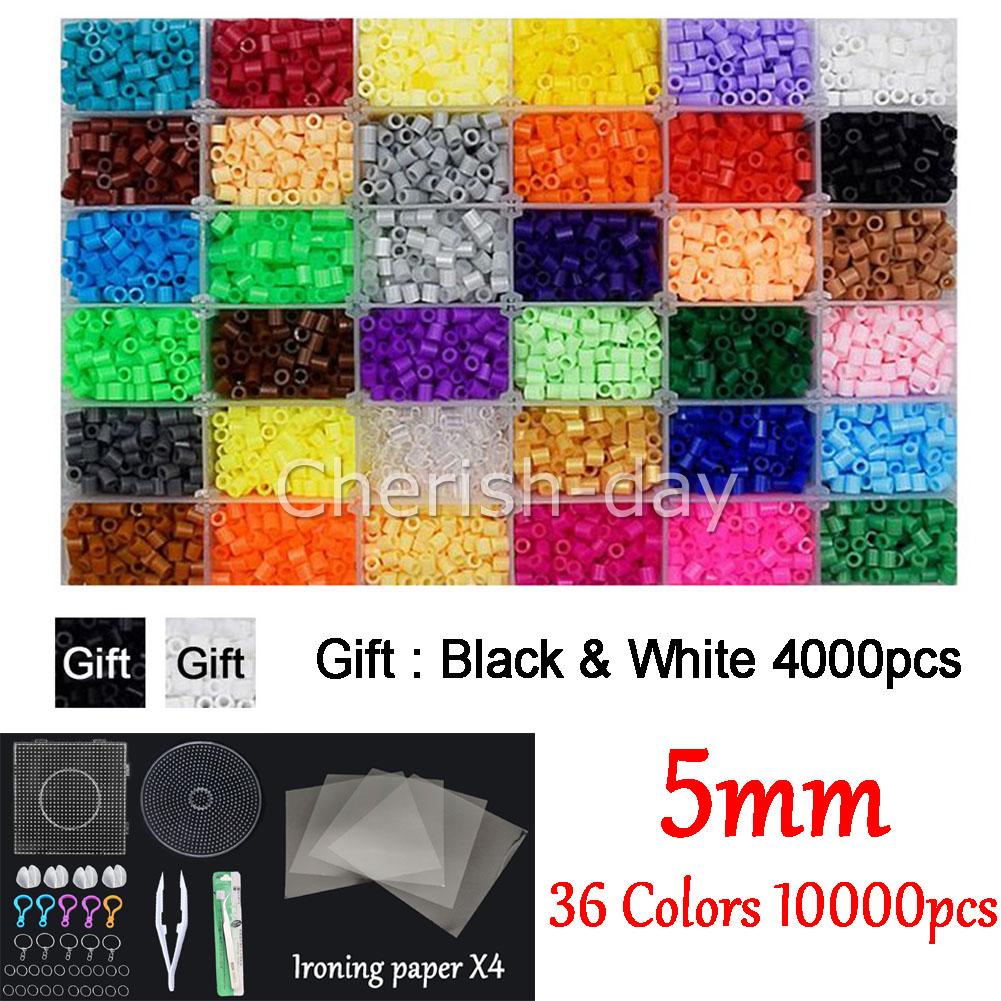 5mm For Perler/Hama Beads Kit Kids Fun DIY Craft 24/36 Colours Set Gift