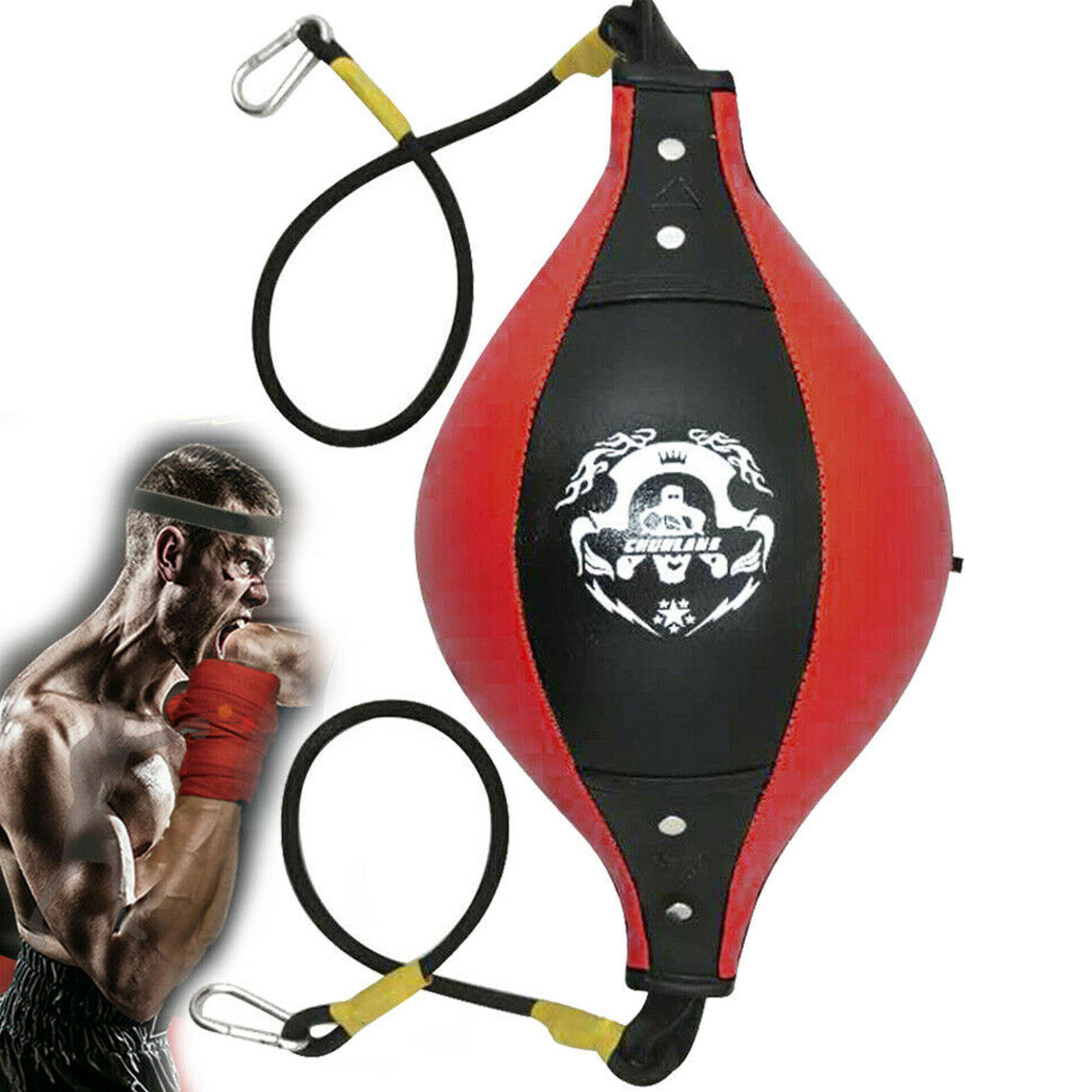 UK Speed Ball Boxing Floor to Ceiling PULeather Double End Punching Training Bag