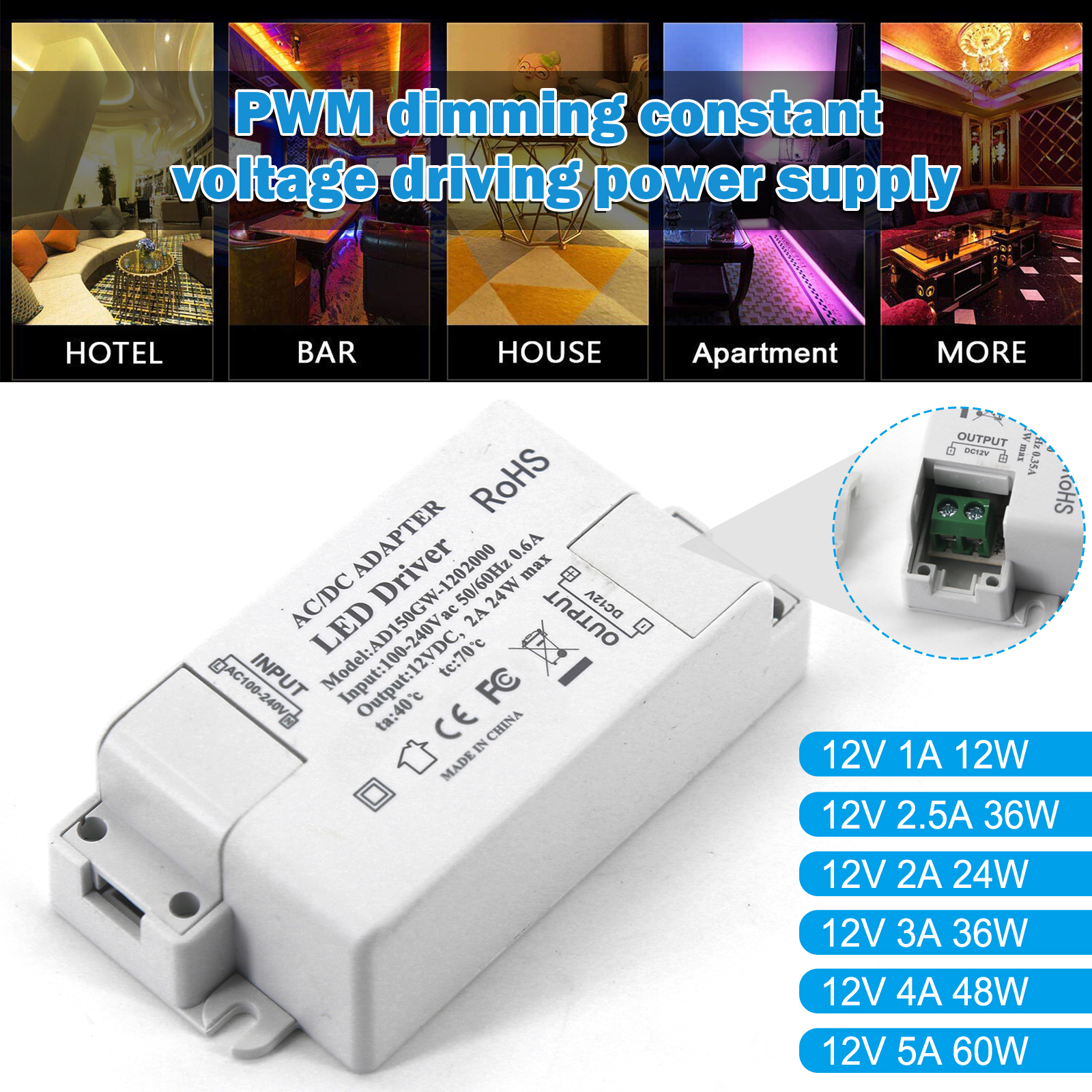 Constant Voltage Led Driver 12V 12W-LED Driver-LED Power Supply