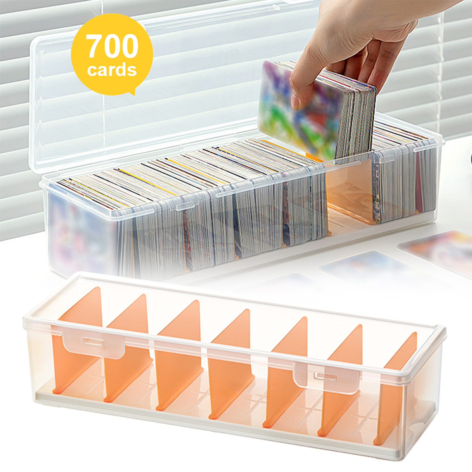 400 Count Trading Card Storage Box with Dividers Sports Cards 400 Count Trading Card Storage Box with Dividers Sports Cards