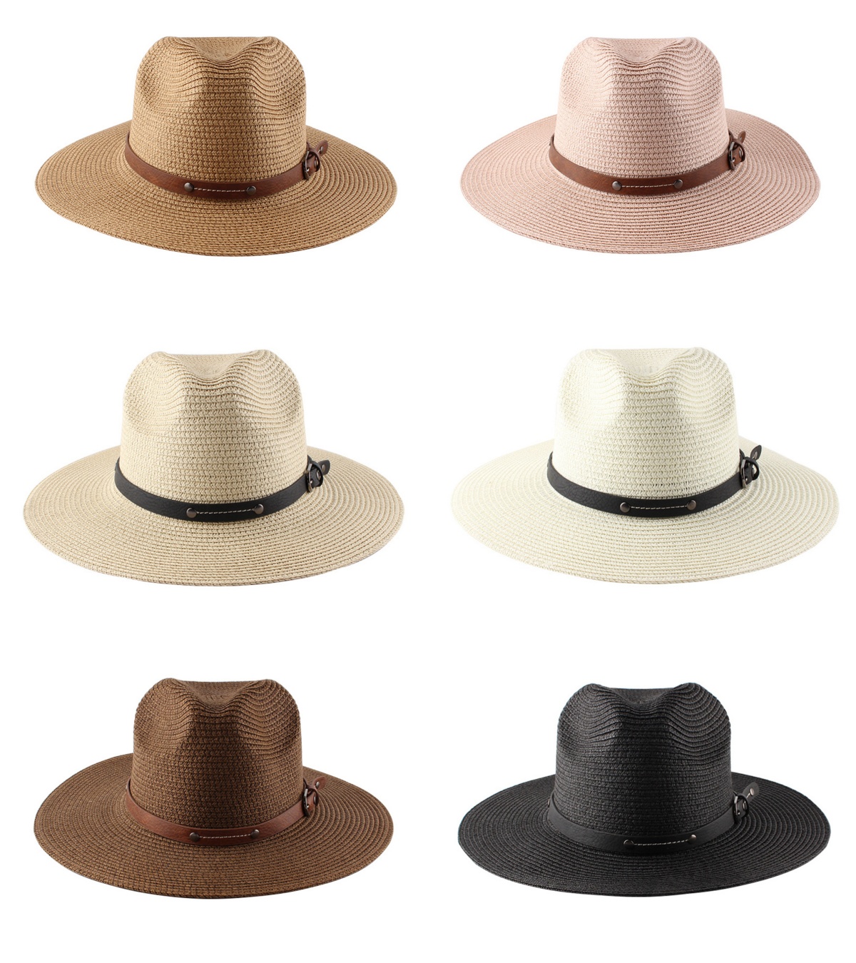 Women Summer Straw Sun Hat Wide Brim Panama Beach Casual Hat 