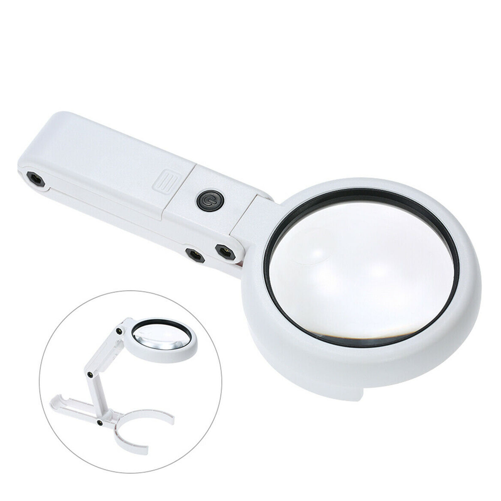 5X 11X Magnifying Glass With Light 8 LED LAMP Magnifier Foldable Stand