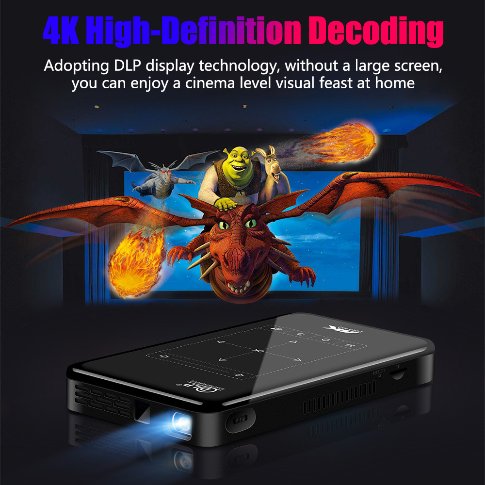 MINI DLP SMART PROJECTOR スマート プロジェクター 4K HD Smart DLP Mini Projector Android WiFi Bluetooth 1080P