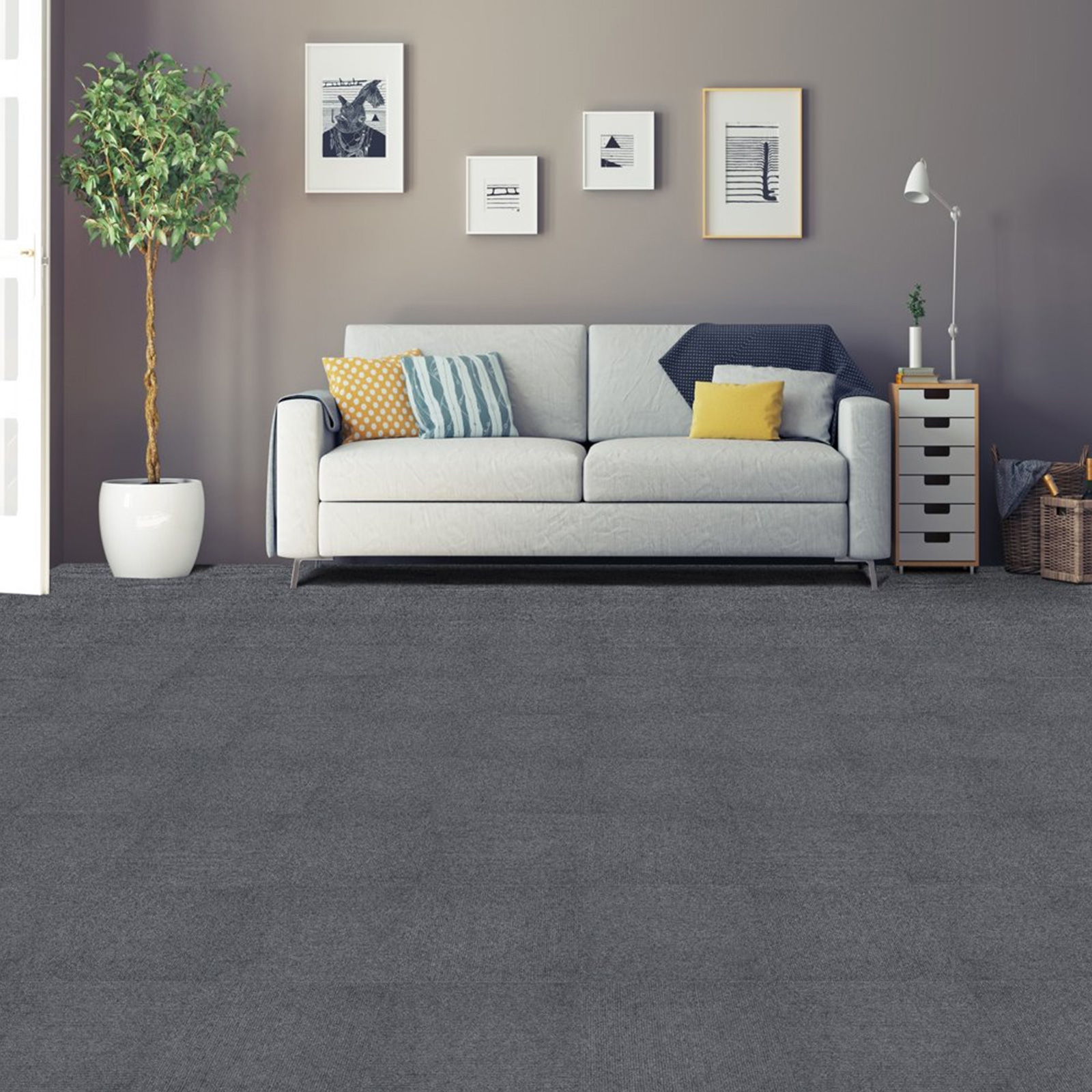 1-100pcs Self Adhesive 12 Carpet Tiles Peel and Stick Floor Plank Mat  Non-Slip