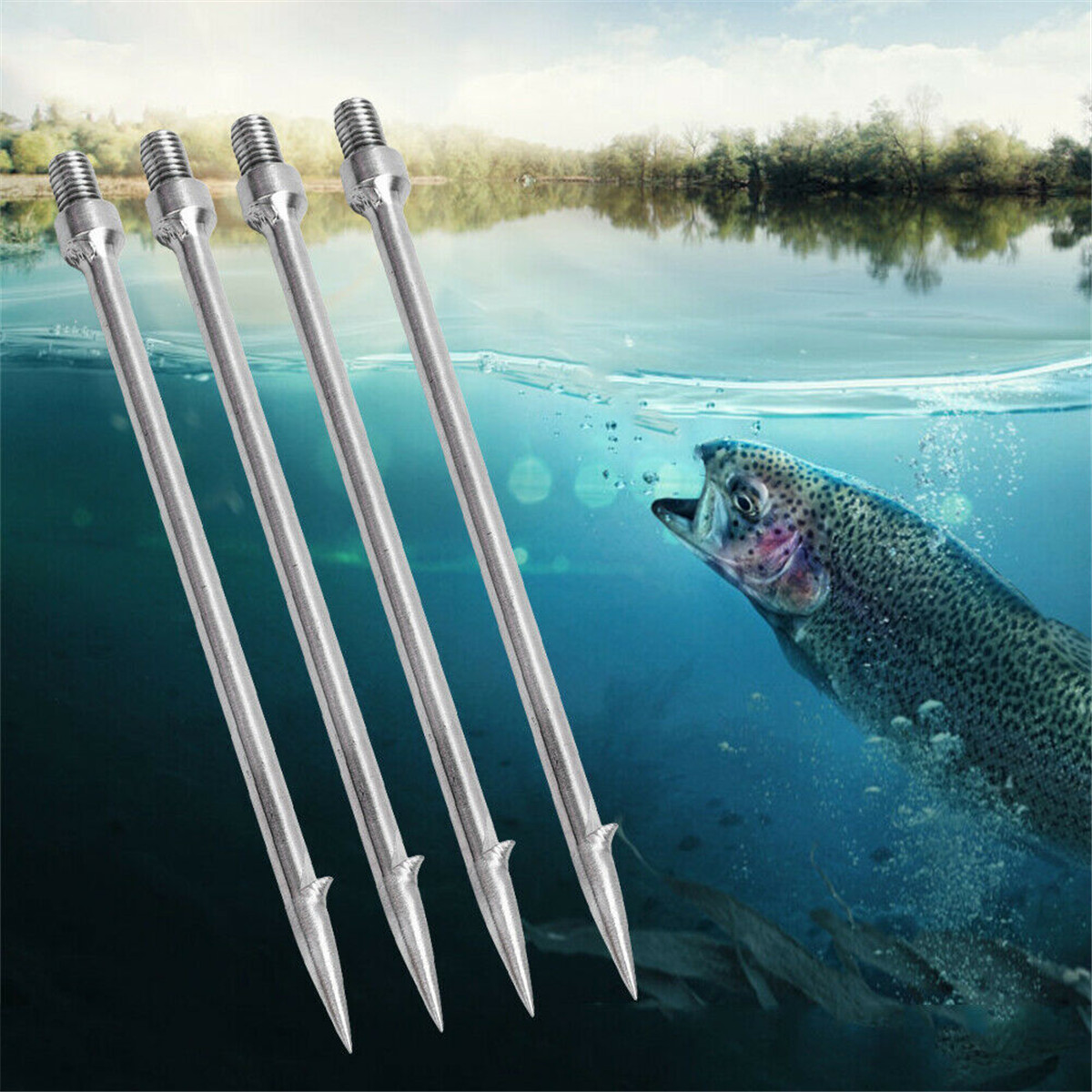 Stainless Steel Single Prong Harpoon Gig Gaff Hook Barb Fishing Spear