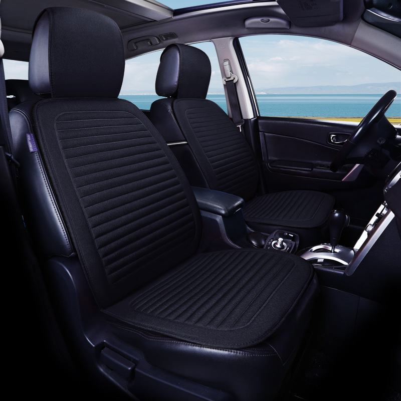Car Front Seat Cushion Linen Breathable Inside Cover Pad Protector