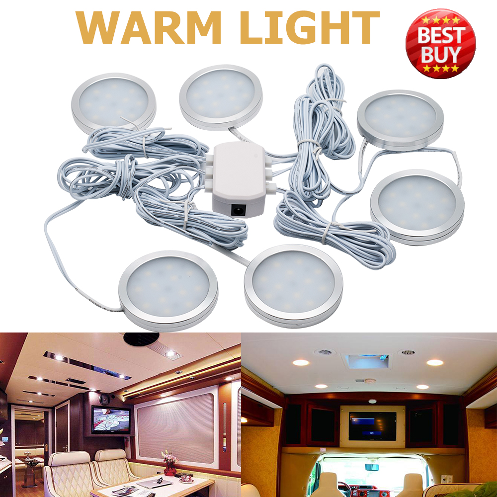 6 Stück Innen LED Punkt Warm Licht Wohnmobil Wohnwagen Wohnmobillicht
