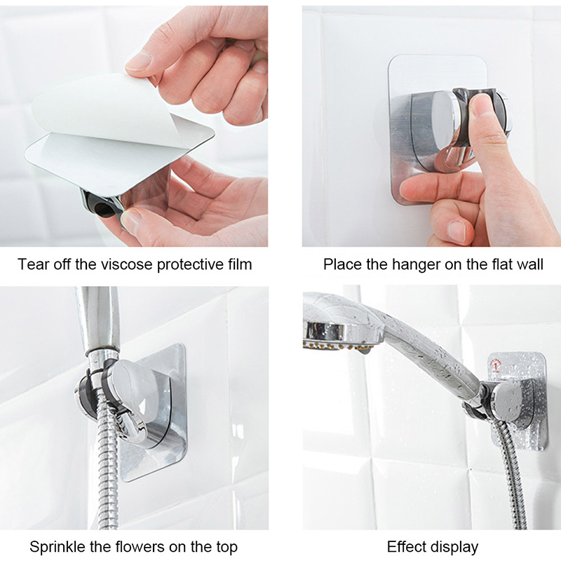 Adjustable Selfadhesive Shower Head Holder Bracket Base Bathroom