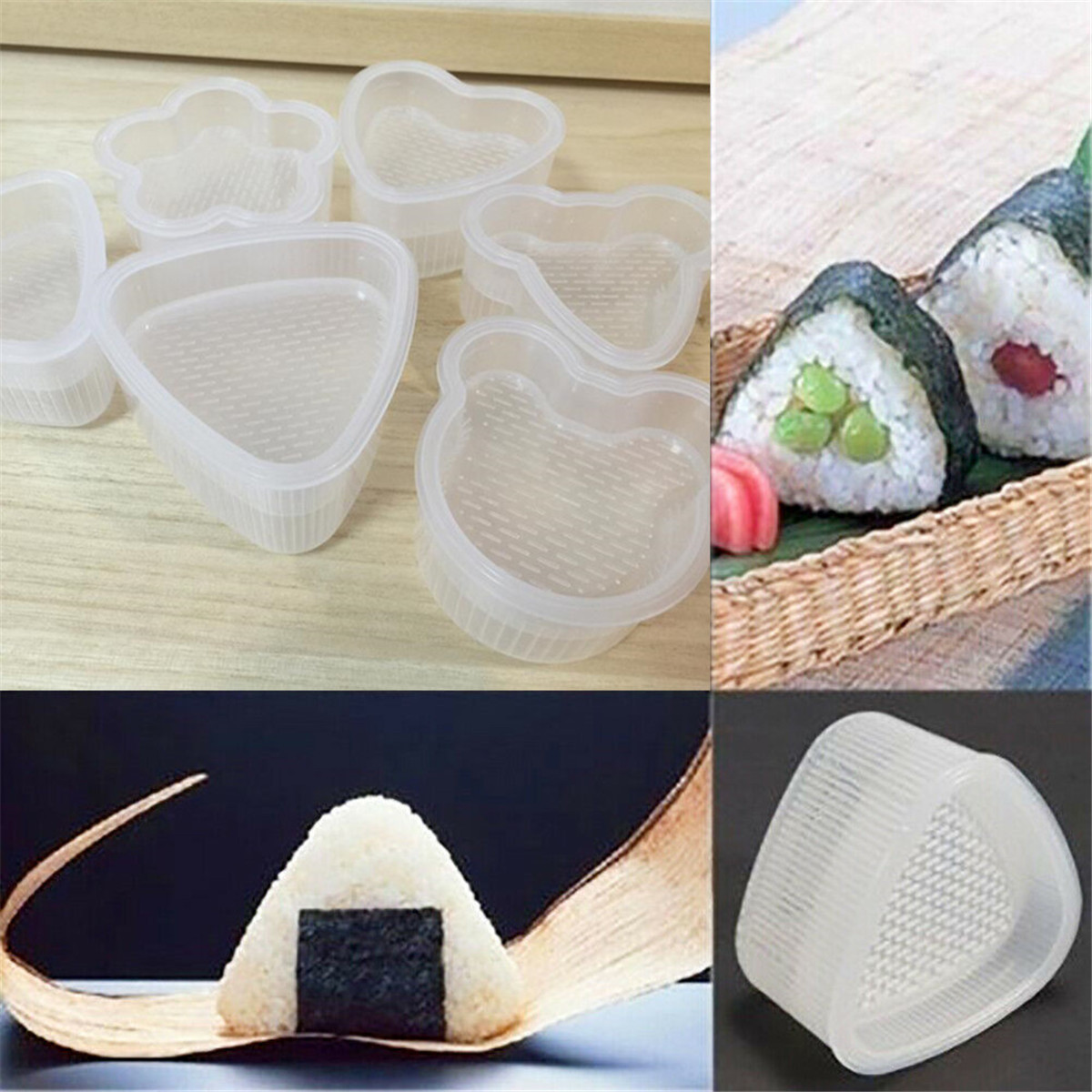 1/10pcs Triangle Form Sushi Mold Onigiri Rice Ball Bento Press Maker Mould Tools