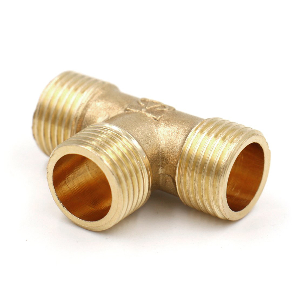 3-Way T-Shaped BSP Equal Tee Female Thread Brass Connector Pipe Fittings Adapter