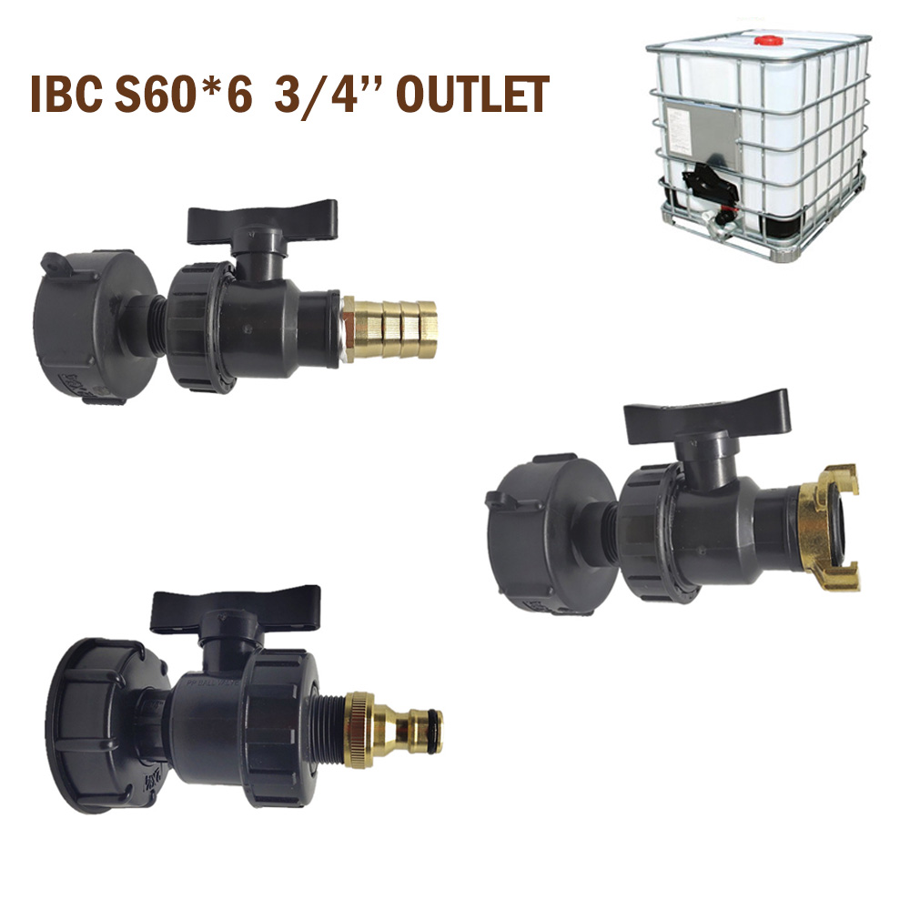 IBC Adapter S60x6 Grobgewinde Kugelhahn Auslaufventil Regenwassertank Praktisch