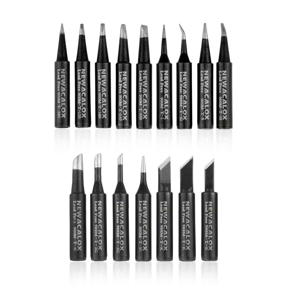 16 PCS Lead Free Replacement Soldering Tools Solder Iron Tips Head 900m-T Black