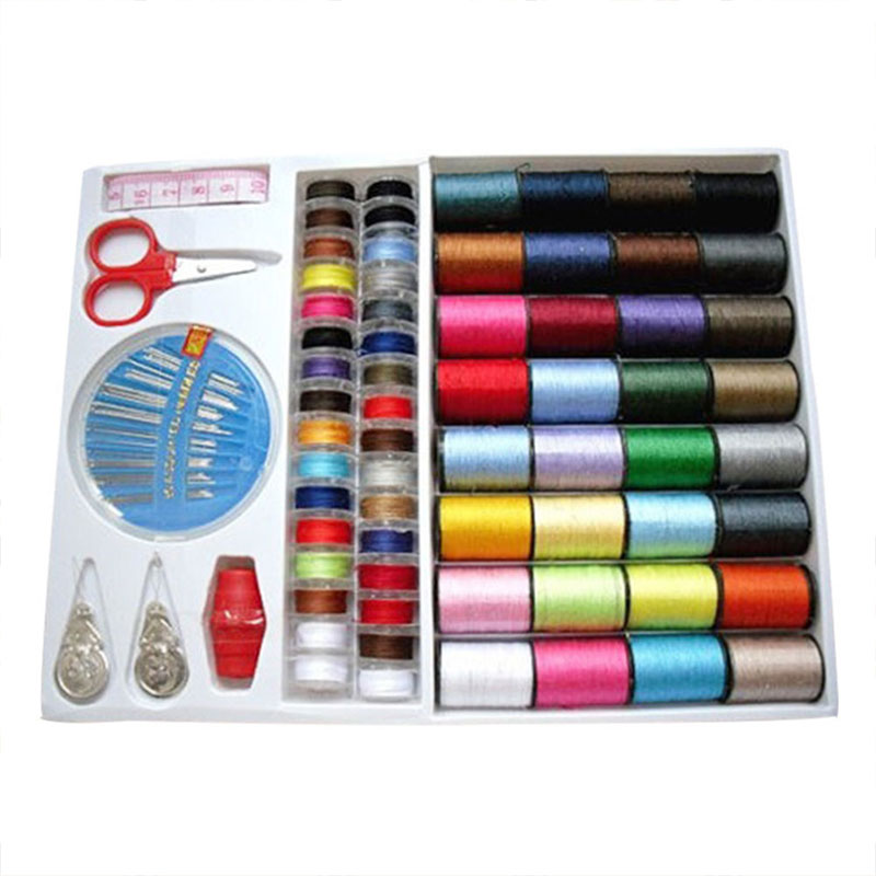 Needle Thread Spool Tape Measure Scissor Storage Box Sewing Kit Home DIY Tool