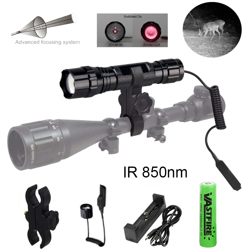 T20 IR Illuminator 850nm Infrared Night Vision Flashlight for Hunting Coyote Hog