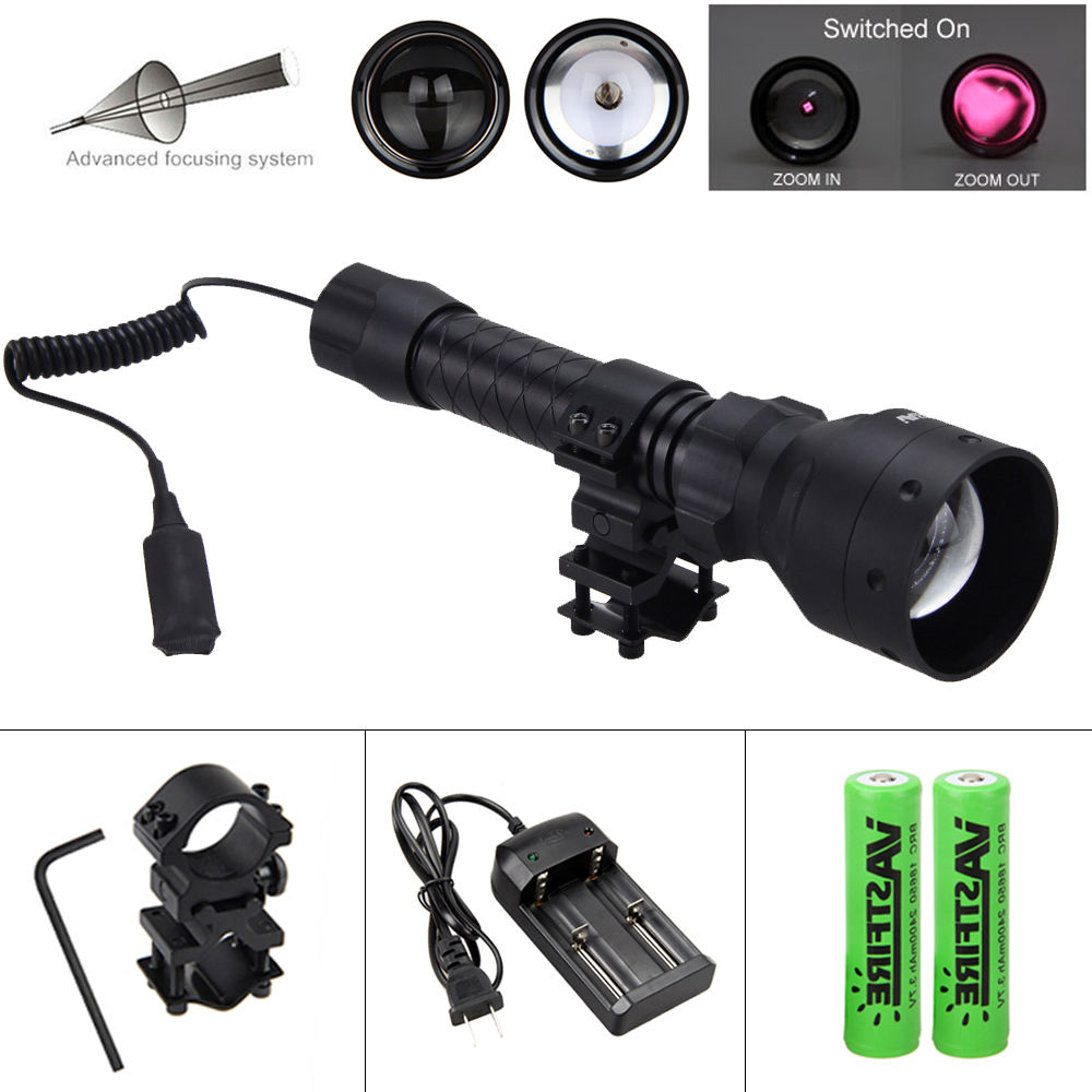 T50 IR Night Vision Flashlight 850NM LED Zoom Tactical Flashlight