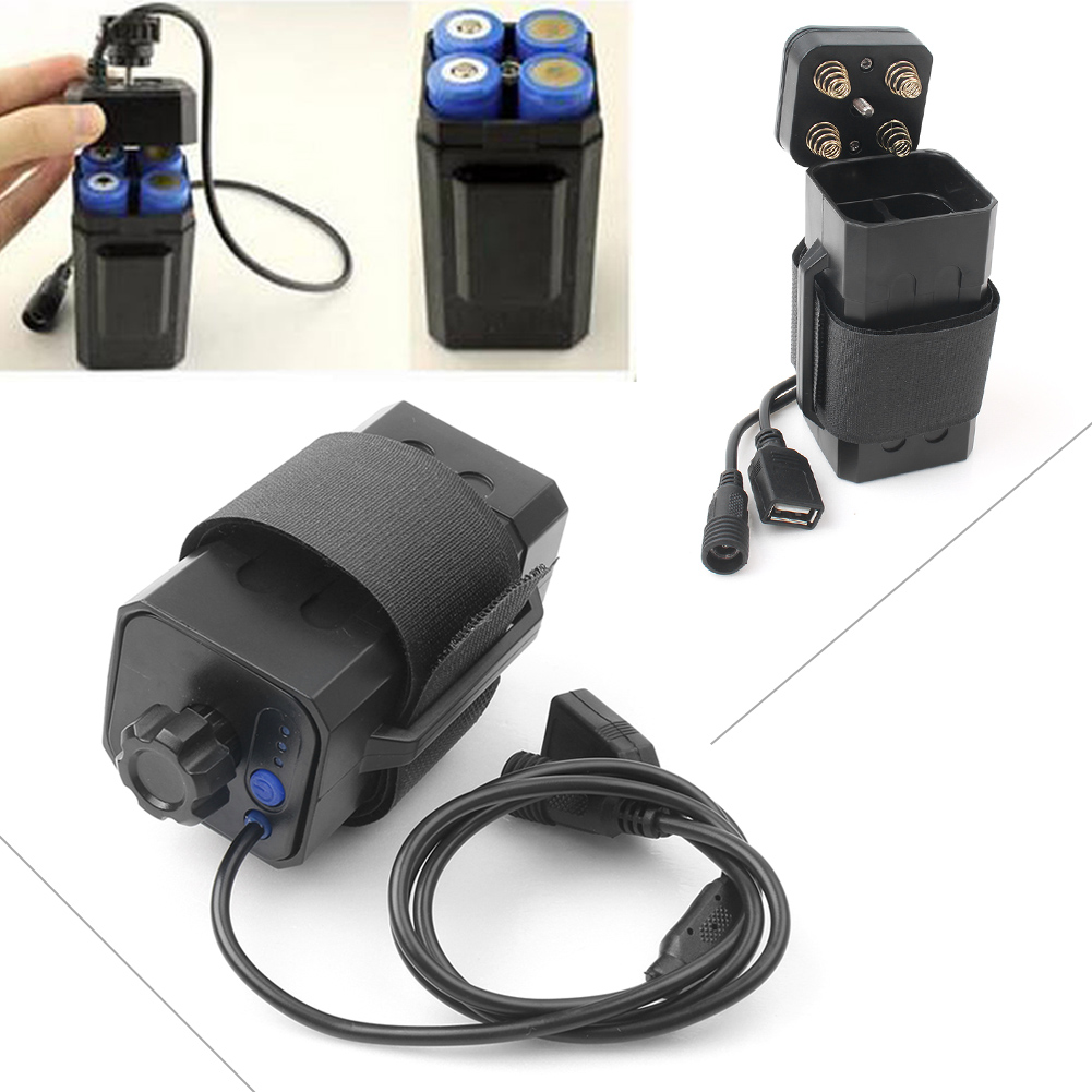 4x 8.4V 18650 Battery Pack Case House Cover Fit Bicycle Bike Lamp