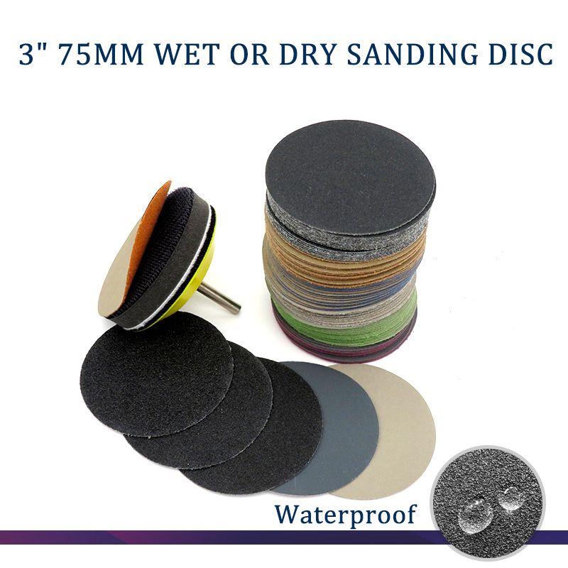 10 X 75mm 3/" Sanding Discs 60-3000 Grit Orbital Sander Sandpaper Hook//Loop Pads
