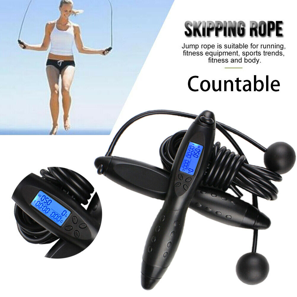 US Digital Counting Jump Rope Electronic Calorie Fit Wireless Skipping