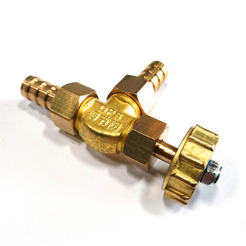 Brass Needle Valve Inline 8mm/10mm Propane Butane Gas Adjuster Barbed