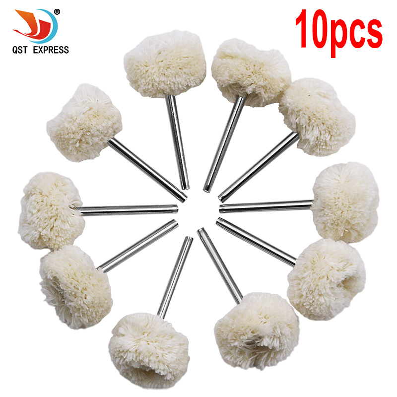 25mm Set of 10 Polishing Buffing Wool Cotton Wheel Dremel Rotary Tool