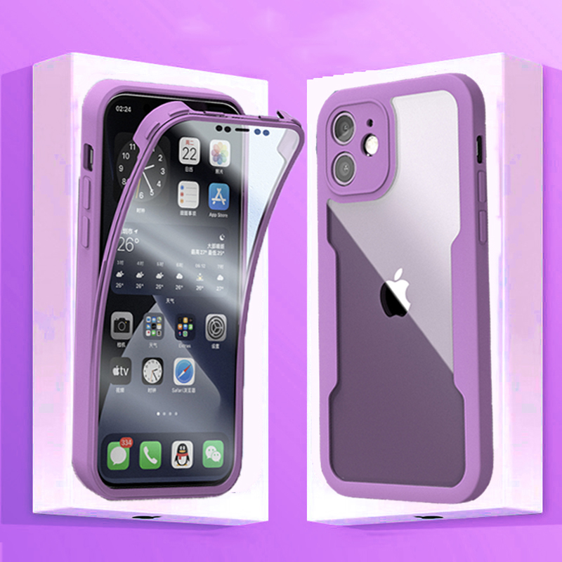 Custodia Per IPhone 16 15 14 13 12 11 Pro Max Plus XS Max XR 8 7 Plus 360 Cover Per Telefono Con Protezione Dello Schermo In Silicone Antiurto Completa - Foto 8