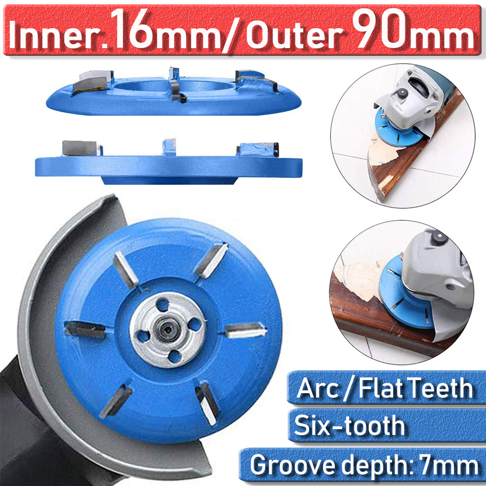 6 Teeth Arc Flat Wood Working Carving Disc Milling Cutter For Angle Grinder