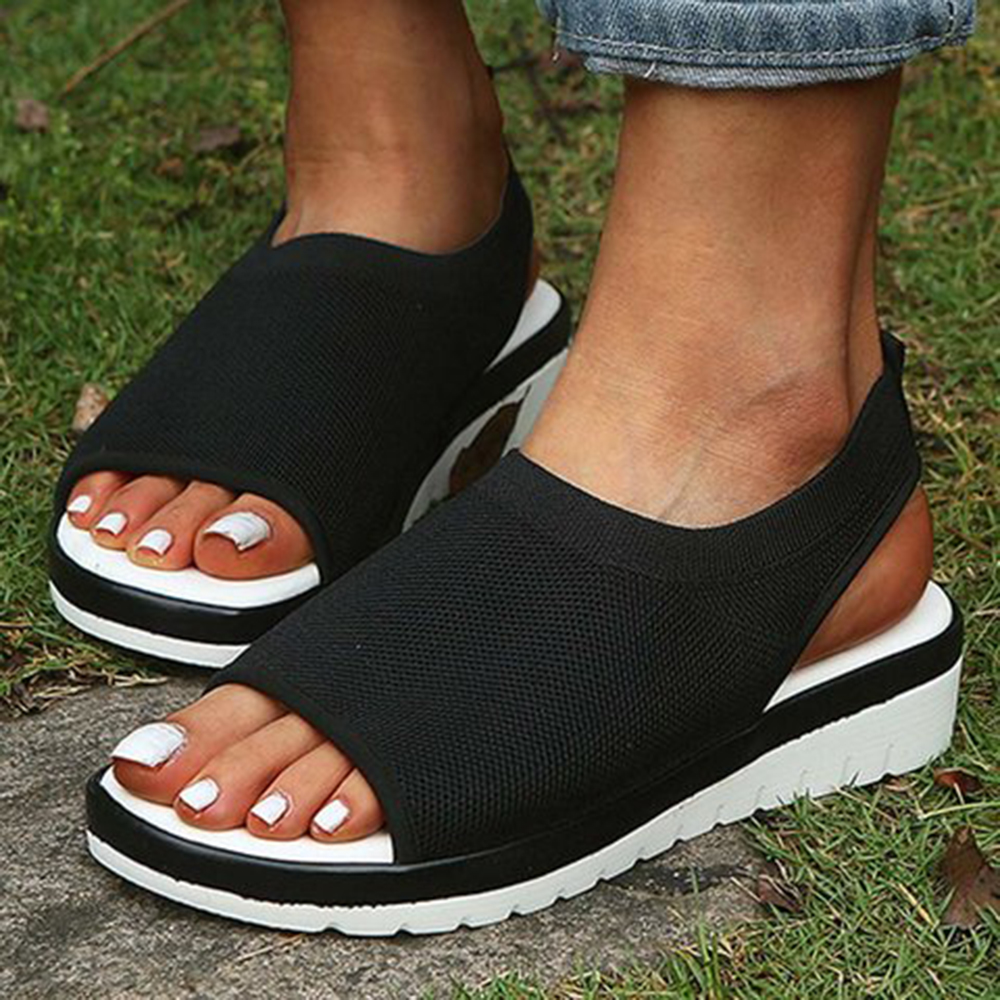 Women Wedge Mesh Sports Sandals Platform Walking Summer Casual Slip On ...