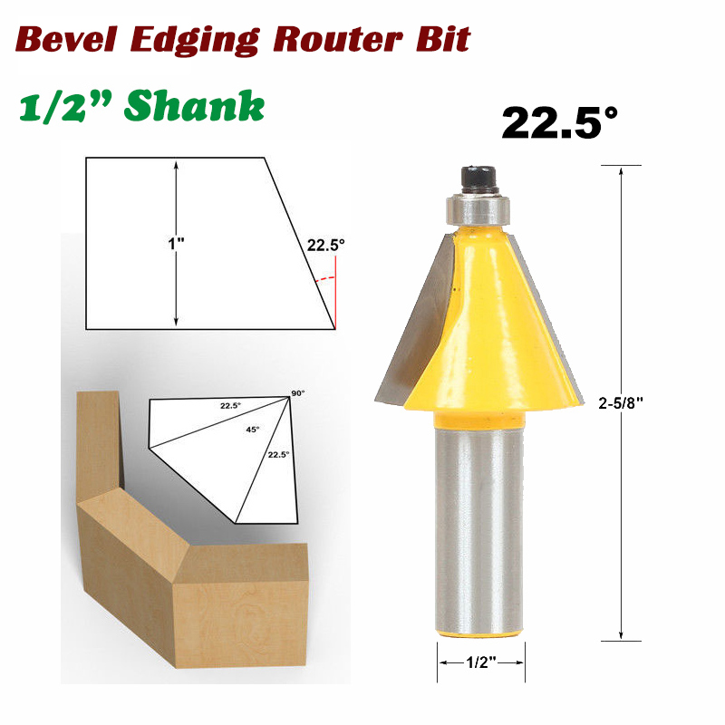 15-30 Chamfer Bevel Edging Router Bit Woodworking 
