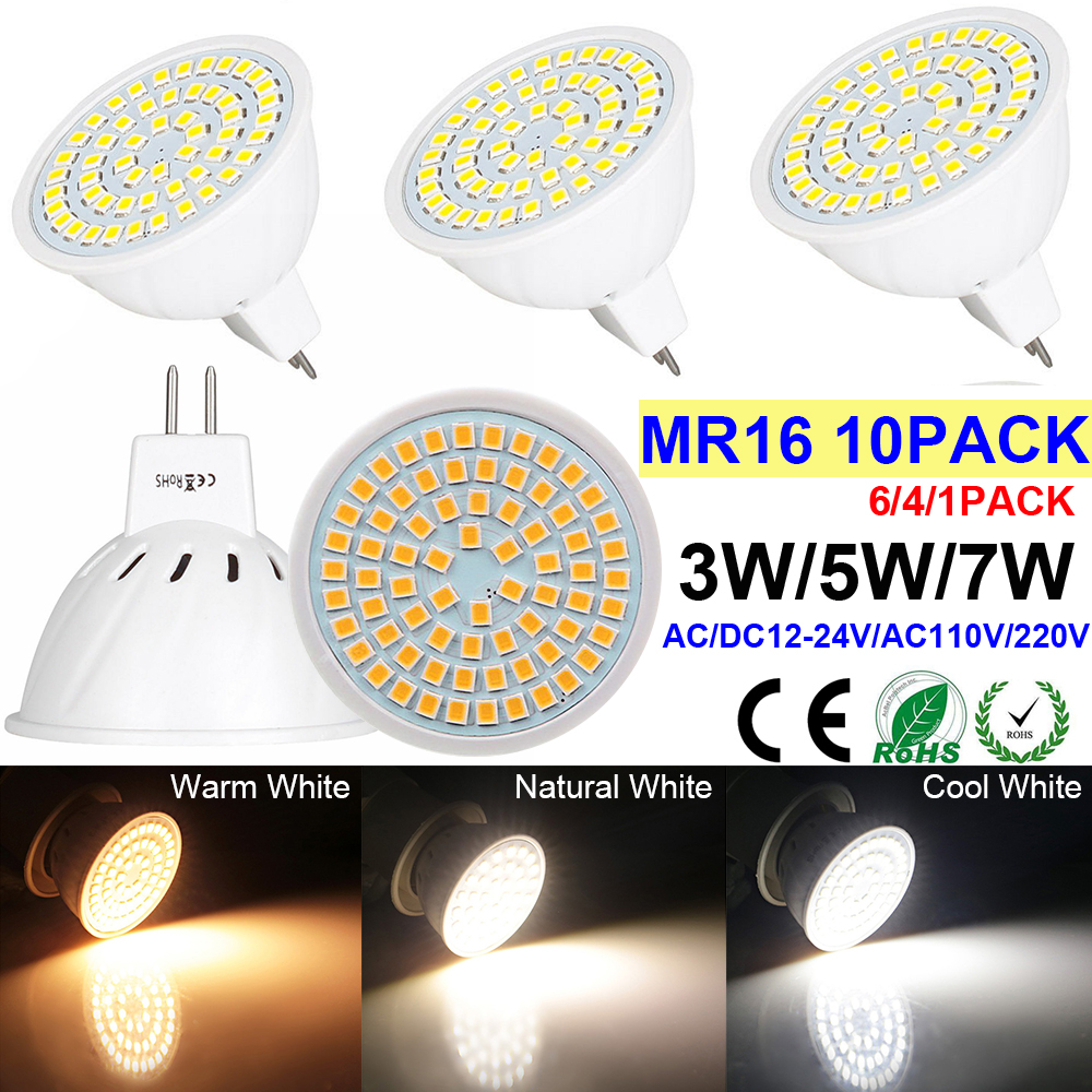 4/6/10 LED Spotlicht Leuchtmittel Glühbirne Ersatz 30W-50W Halogen Energiespar