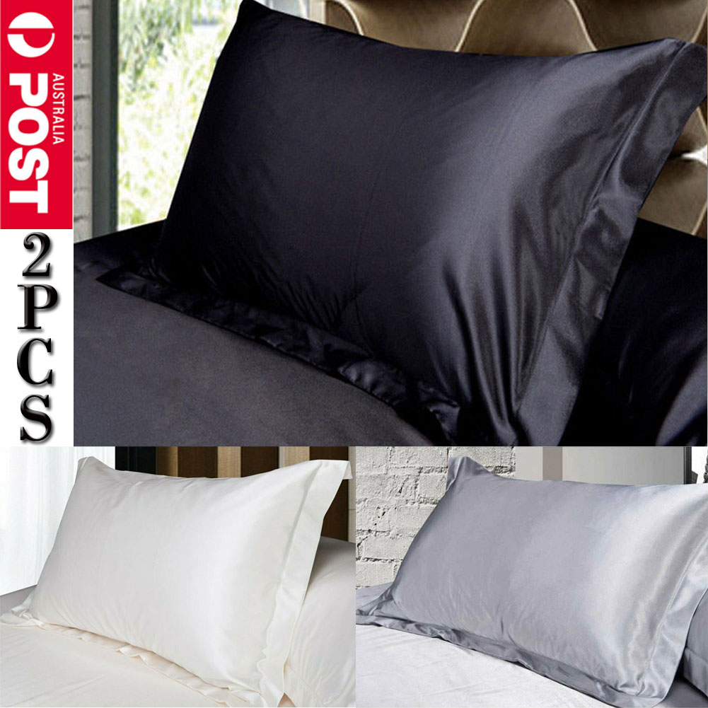 Bedroom Silk Satin Pillowcases Pillow Cushion Cover Smooth Soft Pillowcase H