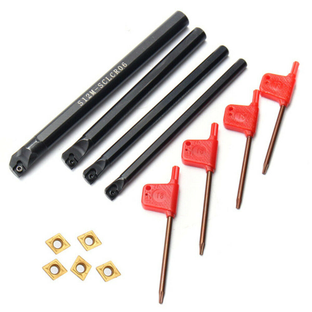 7//10//12mm SCLCR06 Turning Tools Lathe Holder Boring Bar With 10 CCMT0602 Insert