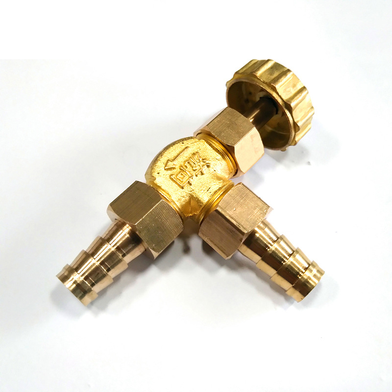 Brass Needle Valve Inline 8mm/10mm Propane Butane Gas Adjuster Barbed
