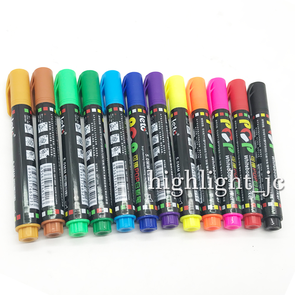 12 Farbe Whiteboard Marker Fenstermarker Löschbar Stifte