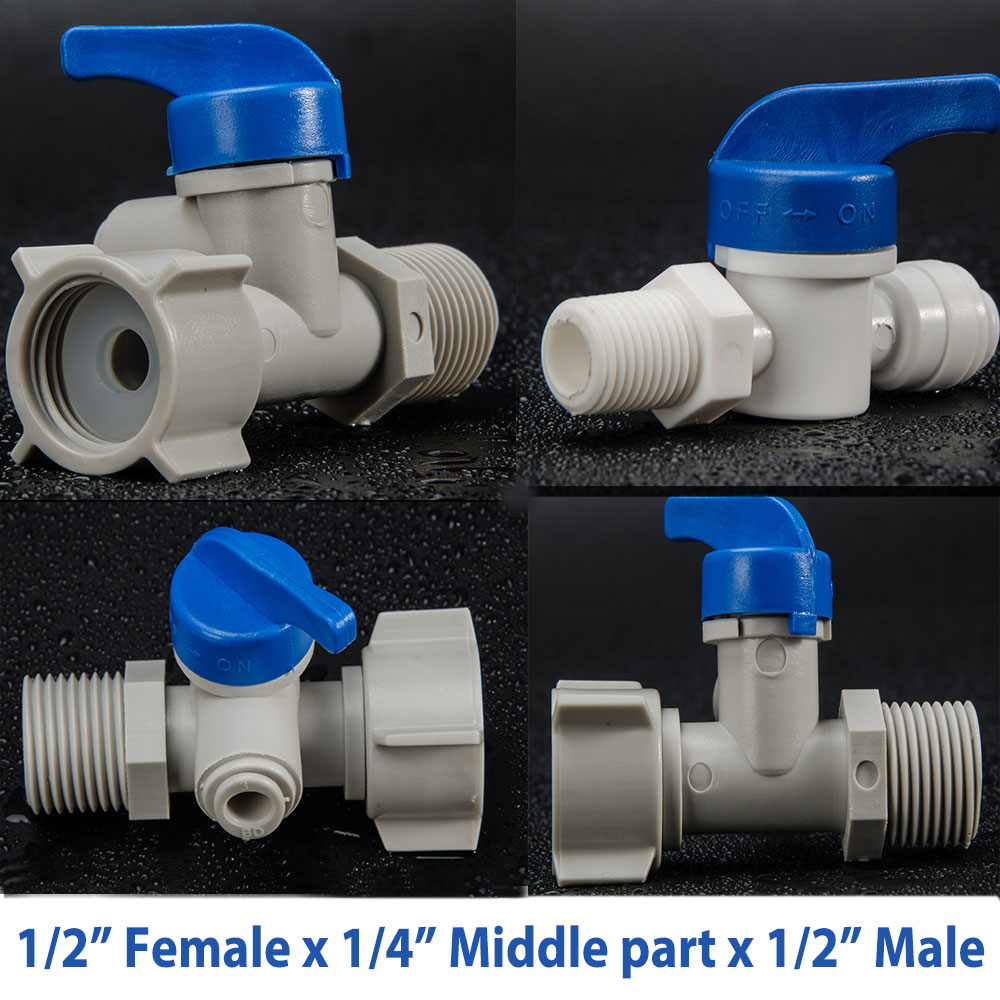 1/4" 3/8 " Tube Ball Valve Quick Connect Shut Off for RO Water Aquarium eBay