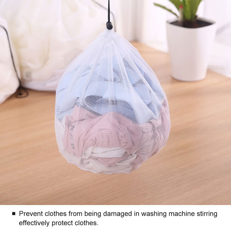 Nylon Washing Machine Laundry Bag Pouch Drawstring Thickened Mesh Net ...