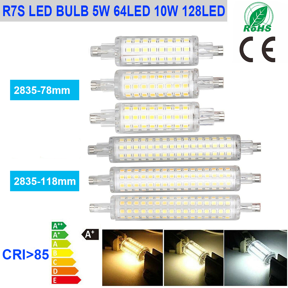 R7S LED SMD Leuchtmittel Fluter Brenner Halogenstab 15W Kaltweiß Dimmbar 118 mm
