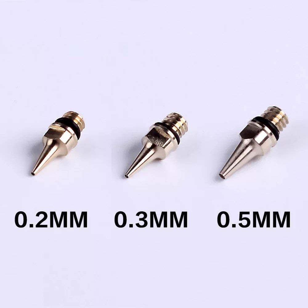 0.2mm/0.3mm/0.5mm Airbrush Nozzle & Needle Tips Spraying Replacement ...