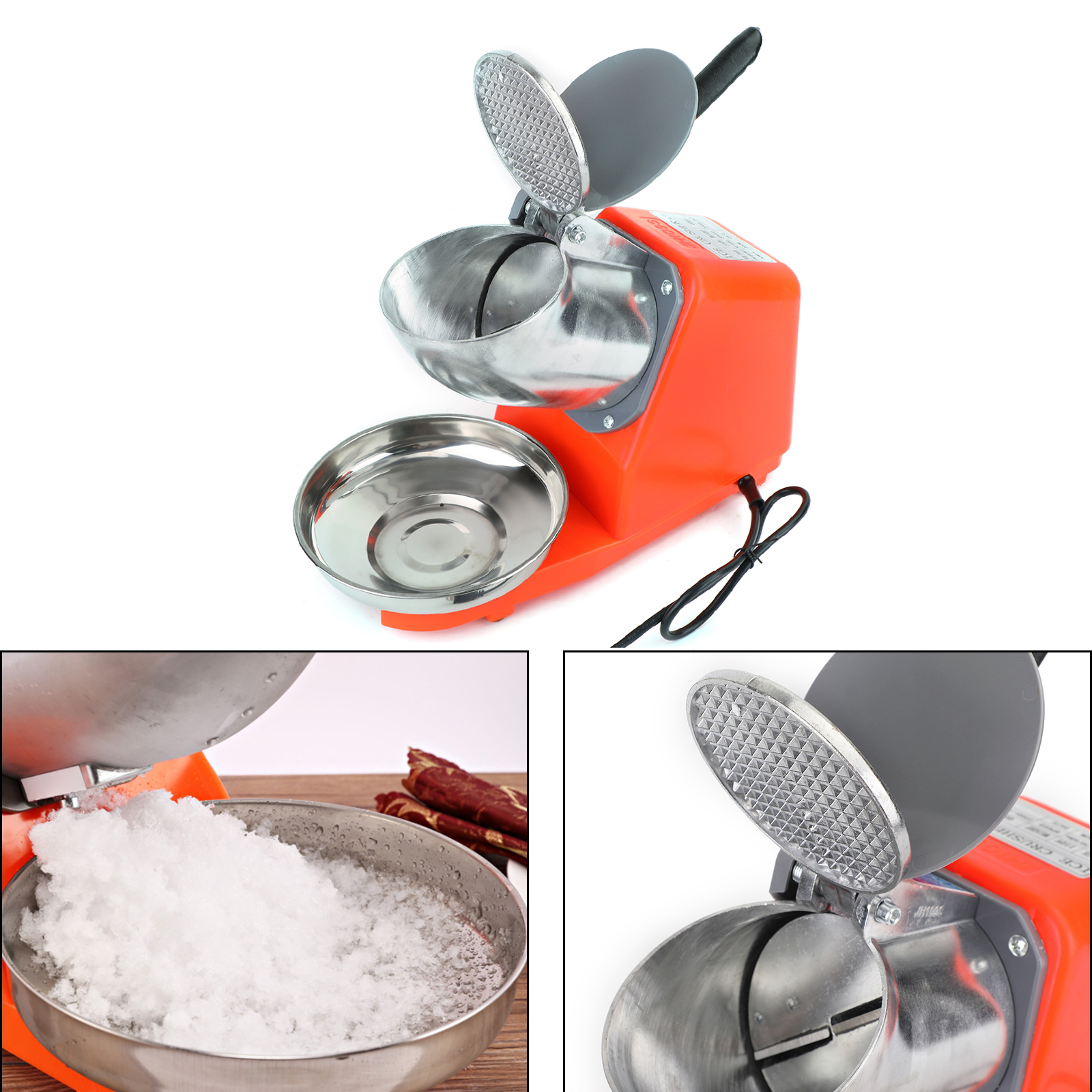 Dual Blade Ice Shaver Machine, 143 Lbs/hr, 300W Electric Ice Crusher Machine With Extra Blades And Ice Pick For Home And Commercial Use, ETL-Listed