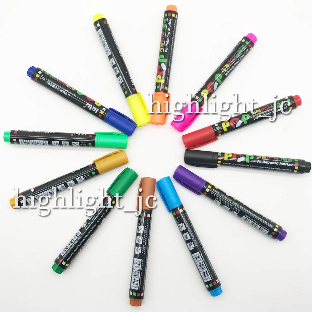 12 Farbe Whiteboard Marker Fenstermarker Löschbar Stifte