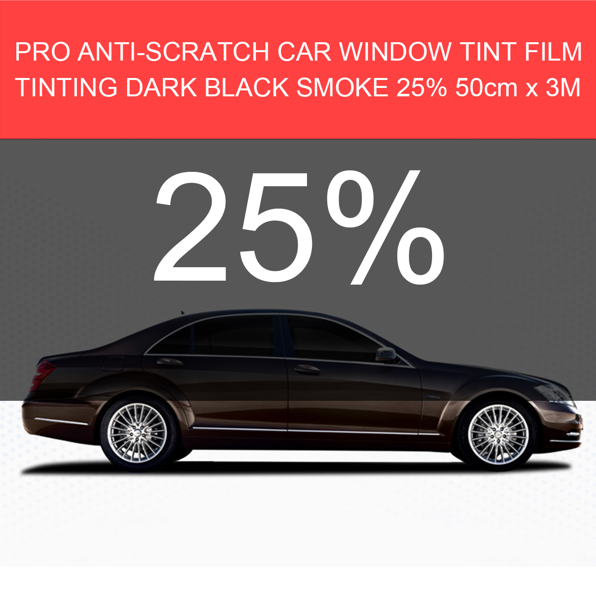 25 Vlt 50cm X 3m Car Window Tint Film Tinting Super Dark Black Limo Protect Kit Ebay