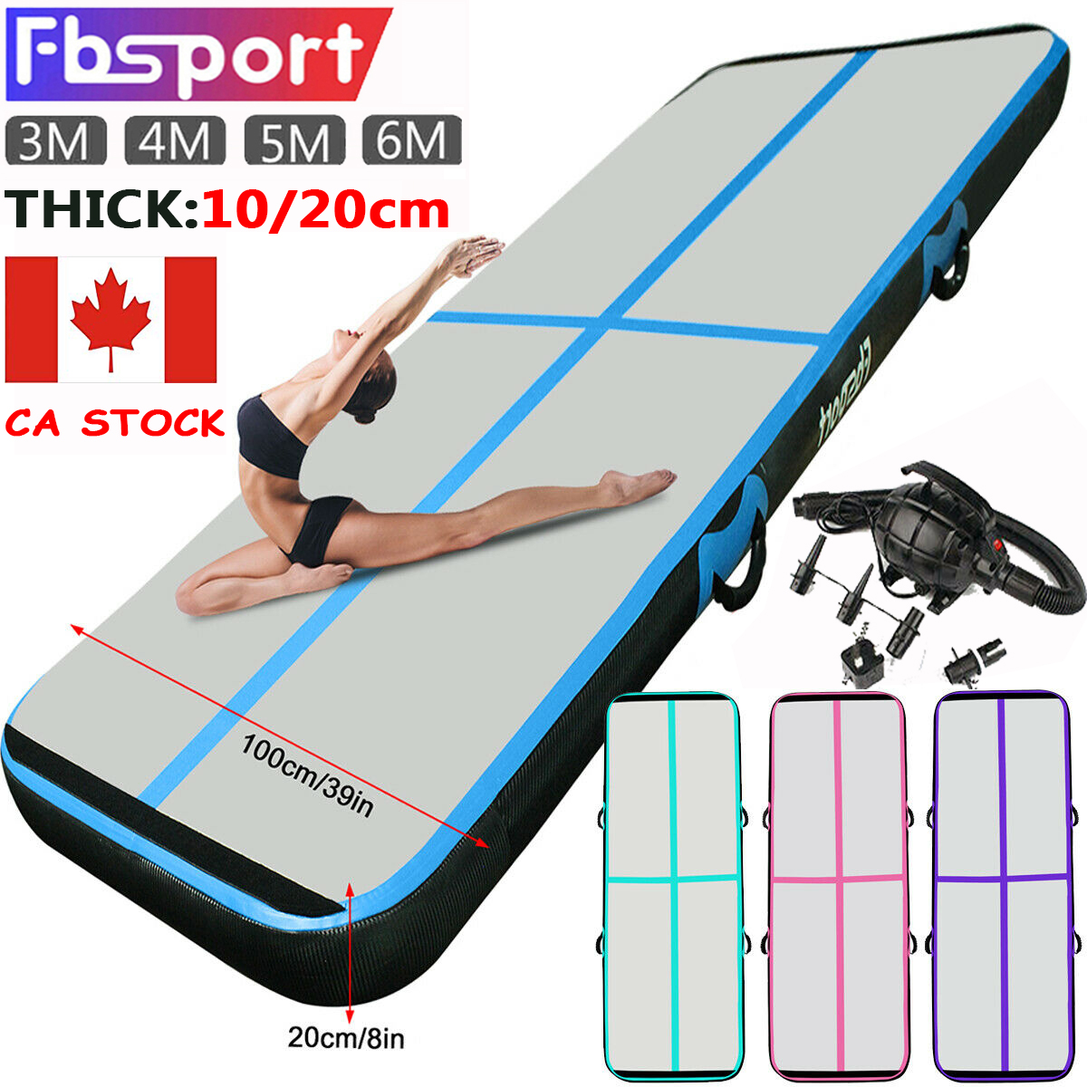 2m 3m 4m 5m 6m Inflatable Air Track Gymnastics Mat Airtrack