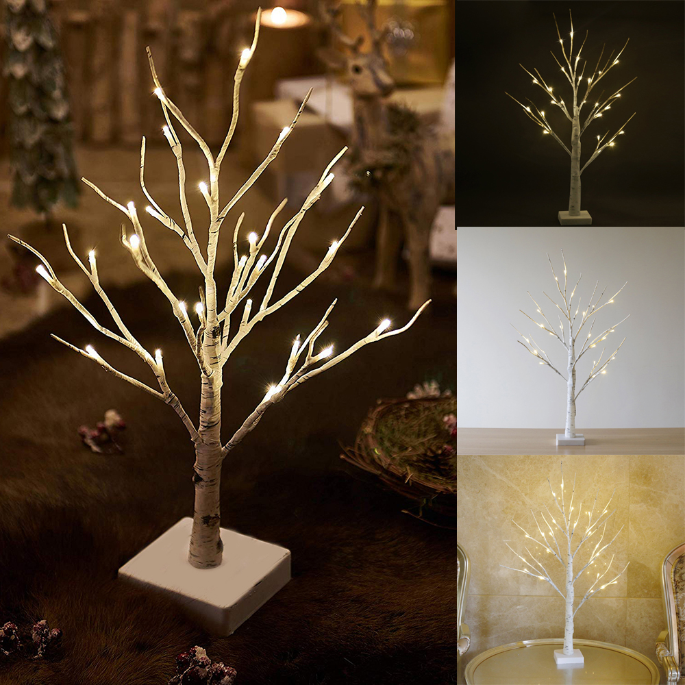 LED Silver Birch Twig Tree Warm White Light White Branches