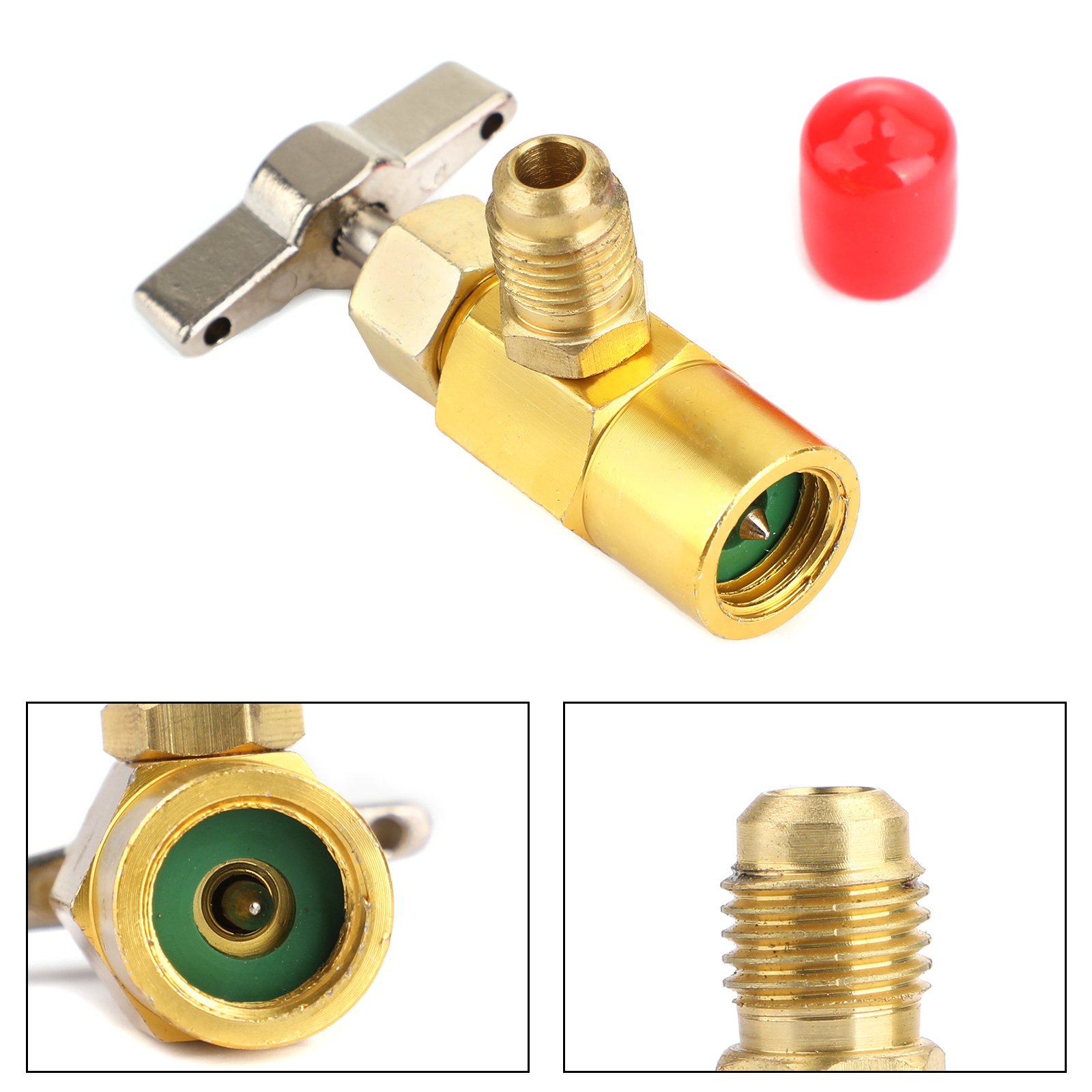 R134a Refrigerant AC Can Bottle Tap 1/2ACME Thread Alloy Adapter Opener