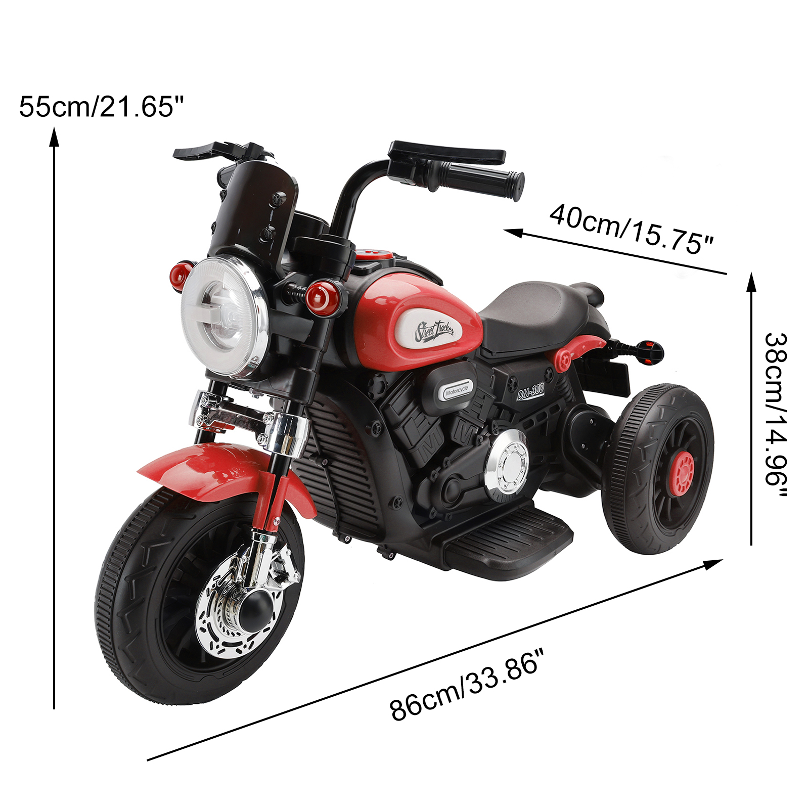 3 Wheel Kids Ride On Motorcycle Red