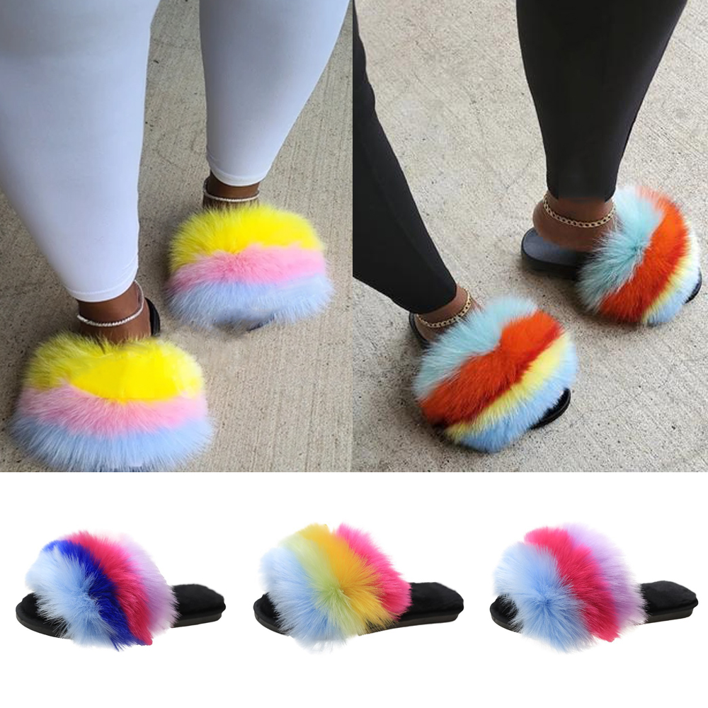 rainbow glitter slippers