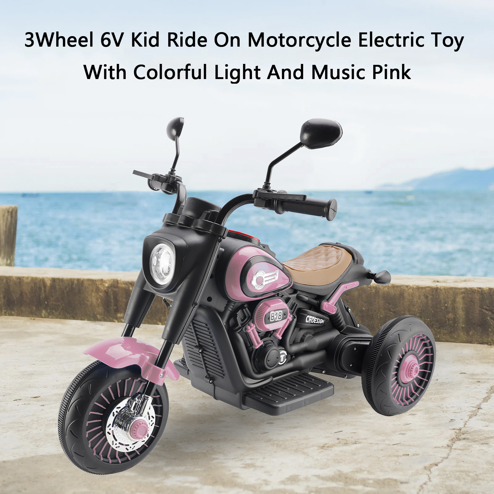 3 Wheel Kid Ride On Motorcycle Electric Toy Pink