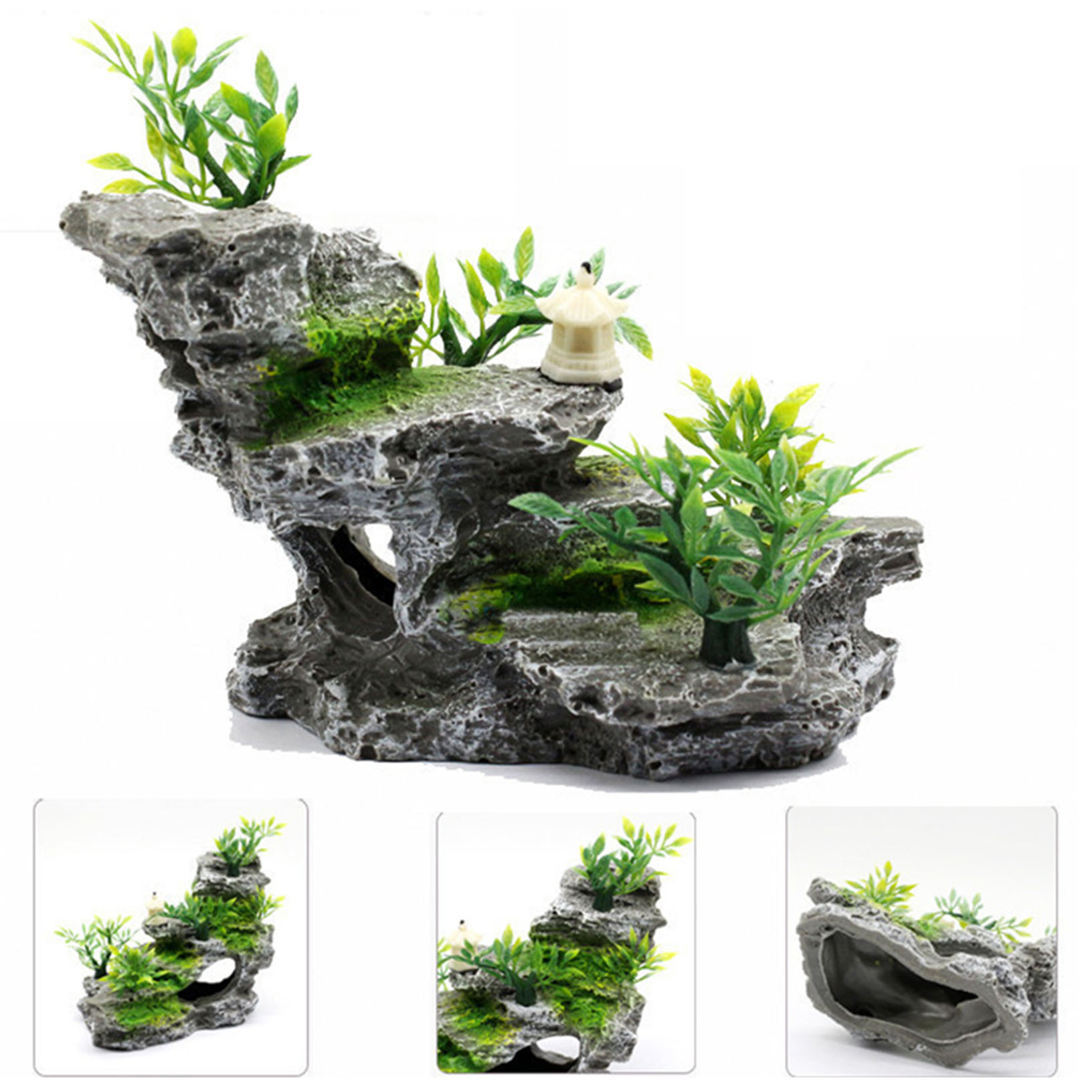 Aquarium Mountain Resin Stone Rock Coral Reef Cave Fish Tank Ornament
